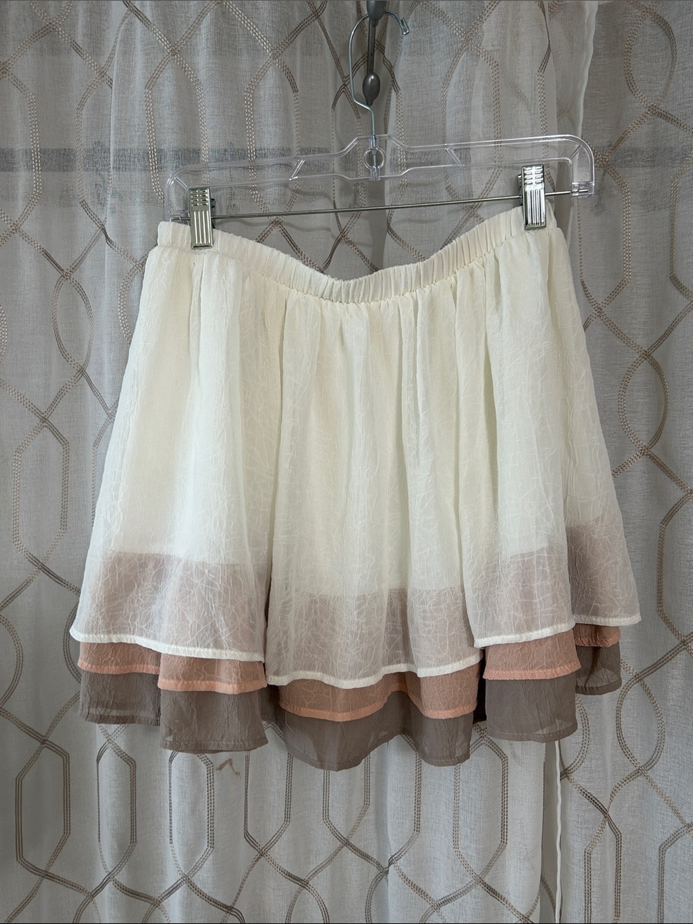Maurices Cream Circle Skirt with Taupe & Blush Layers